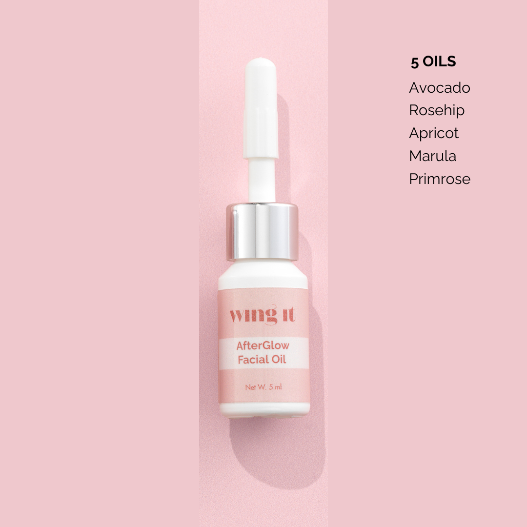 AfterGlow Facial Oil with Ingredients