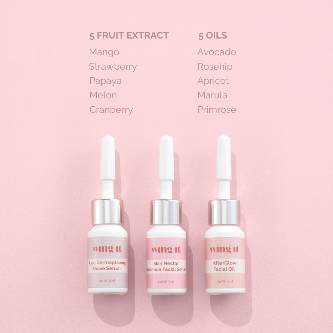 3 wing it small facial oils with extract and oils descriptions
