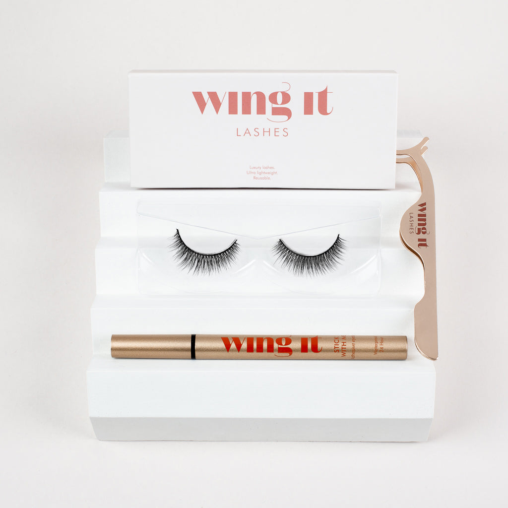 BROWNIE - ADHESIVE EYELINER & FALSE EYELASHES SET