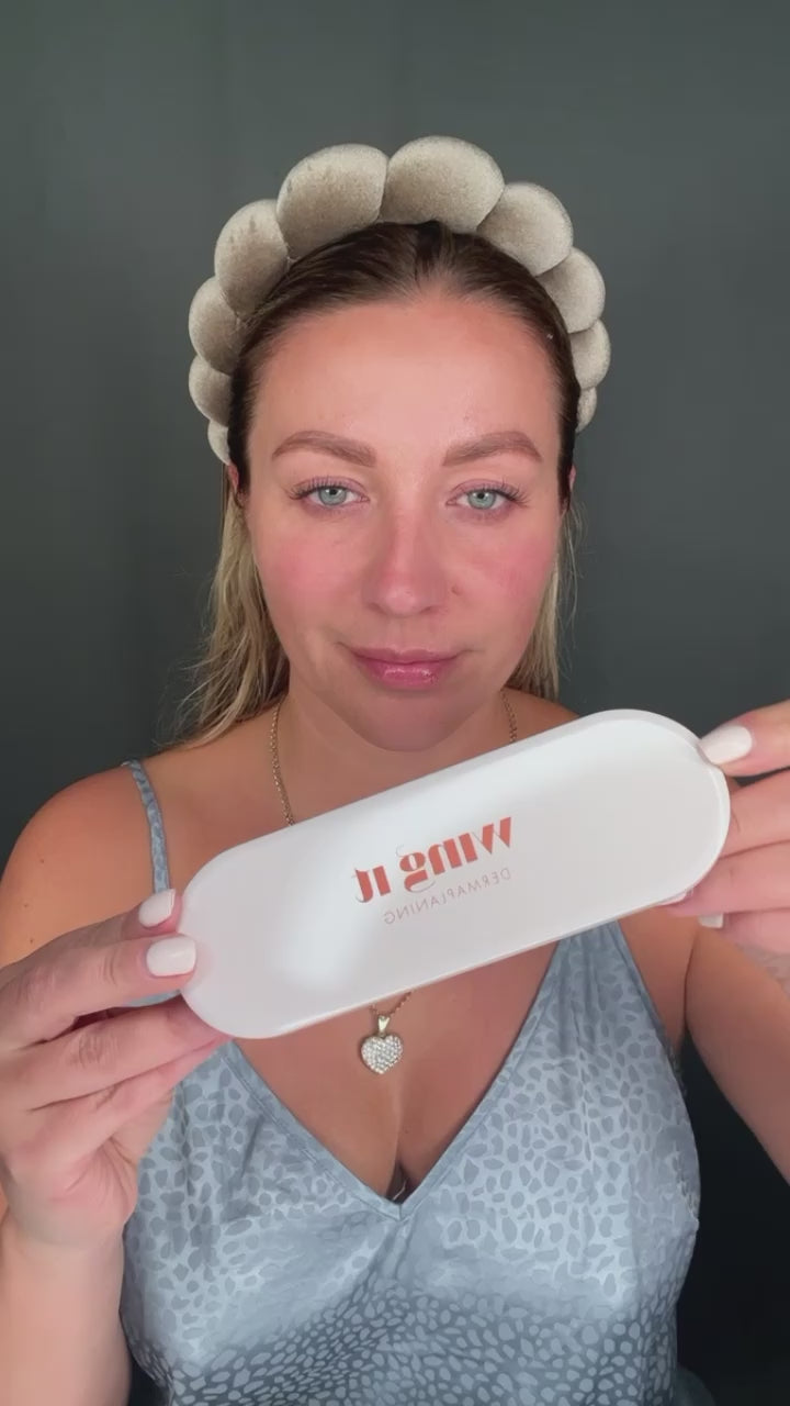 Video of dermaplaning peach fuzz removal at home