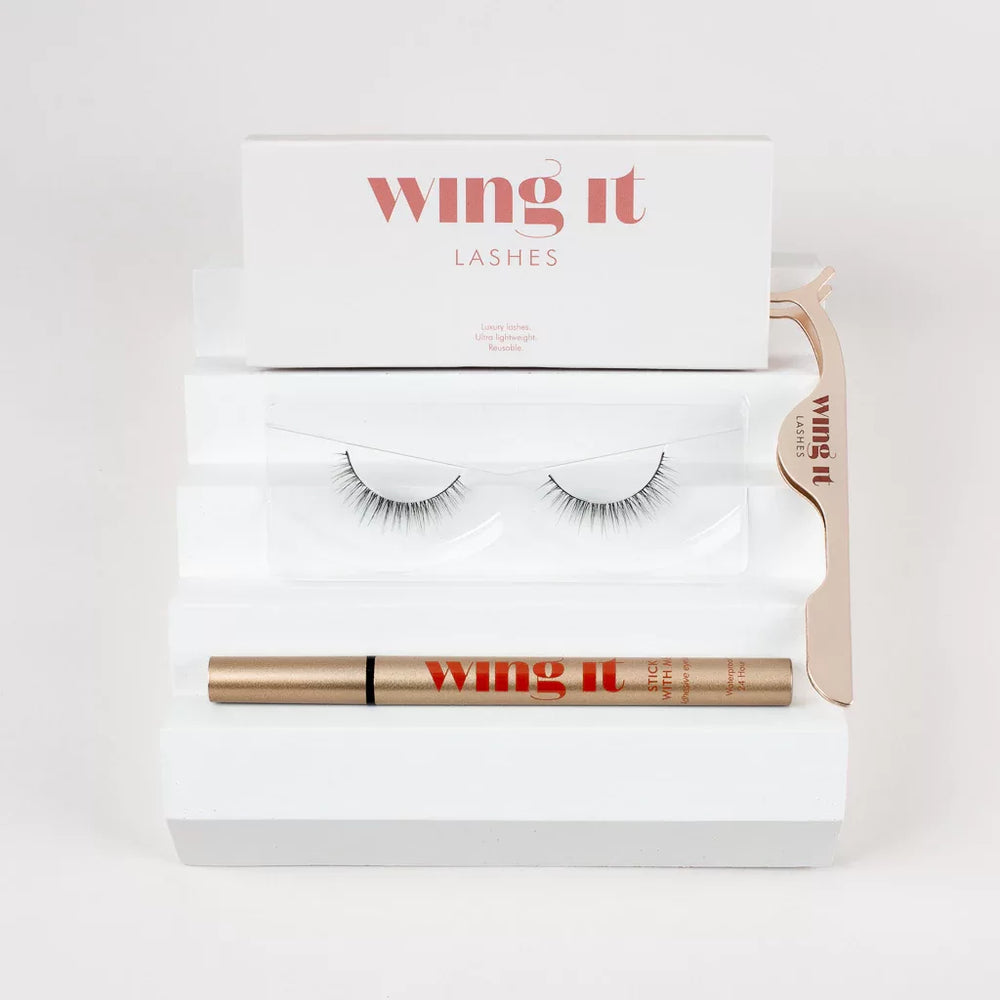 Naked - false eyelashes & stick with me™ adhesive eyeliner set - Wing It Cosmetics