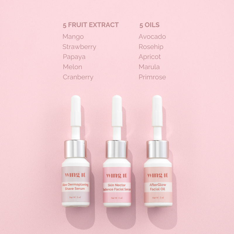 3 wing it small facial oils with extract and oils descriptions 