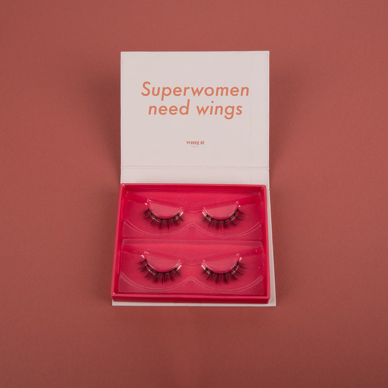  Double pack of SILK SYSTEM luxury false eyelashes. Boardroom volume, length sexy eyelash style. 