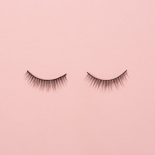 Pair of black Silk luxury false eyelashes. Naked lengthening, elegant lash style. 